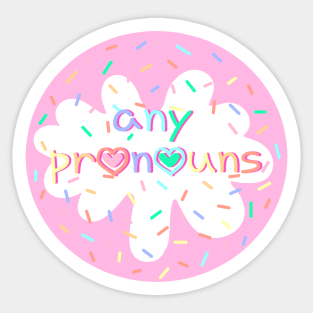 Birthday Cake Any Pronouna Pronoun Pin Sticker